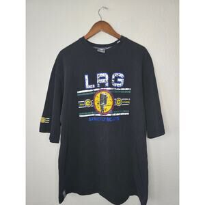 LRG Shirt 2XL Lifted Research Group Strictly Roots Black Streetwear Faded Tee